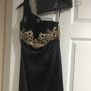 NEW Sherri Hill black cocktail dress with shawl